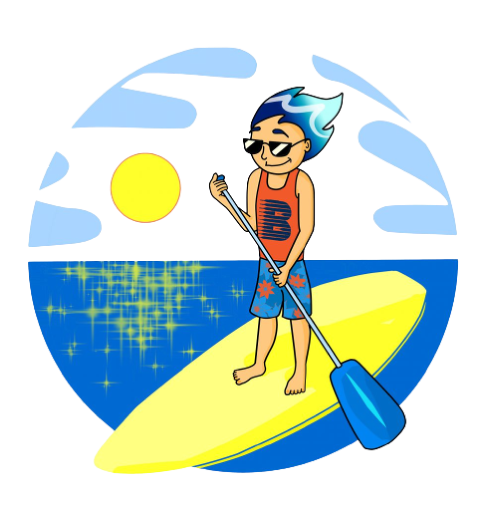 Bluewind mascot supping like a boss